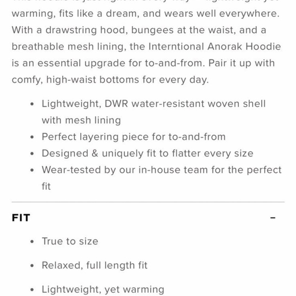 NWOT ALO Yoga Women’s International Anorak Hoodie Large - Picture 5 of 11